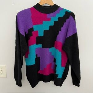 Vintage Rafaella Women’s Lambswool Angora Sweater Size 1X Multicolored